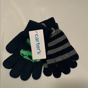 Carter's Kids Mittens - Blue and Green Dinosaur Design